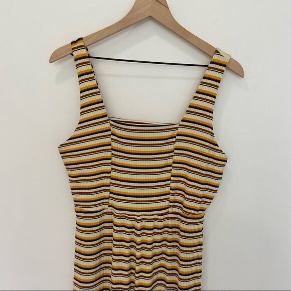 Wild Fable Striped Square Neck Knit Jumpsuit Romper Vintage Colors sz S - Picture 3 of 6